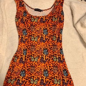 Orange Butterfly Dress from @Prettylittlething 🍊